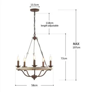 Rustic Farmhouse Chandelier 6 Light Bronze Lighting