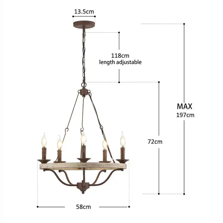 Rustic Farmhouse Chandelier 6 Light Bronze Lighting