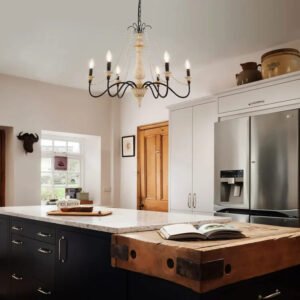 American Style Rural Chandelier Living Room Dining Room Bedroom Study Cafa 6 Head