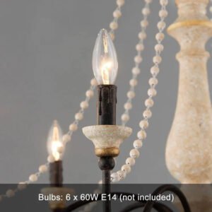 American Style Rural Chandelier Living Room Dining Room Bedroom Study Cafa 6 Head