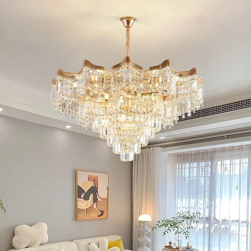 High Ceiling Stairwell Crystal Chandelier Modern Lighting