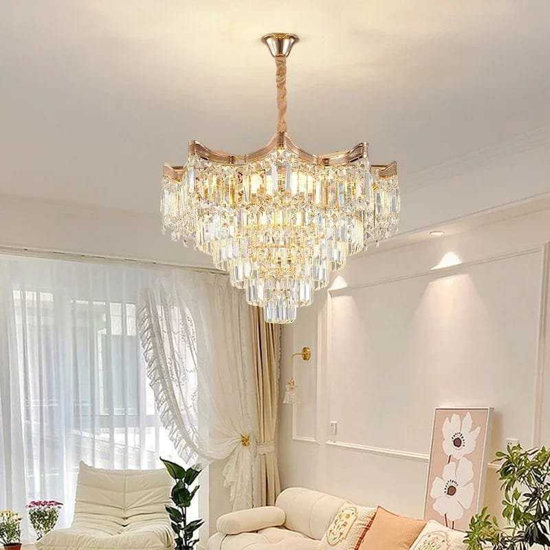 High Ceiling Stairwell Crystal Chandelier Modern Lighting