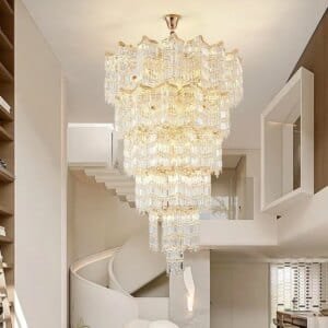 High Ceiling Stairwell Crystal Chandelier Modern Lighting
