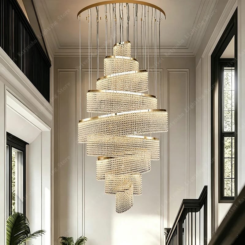 Crystal Chandelier Stair Pendant Lights Interior Lighting