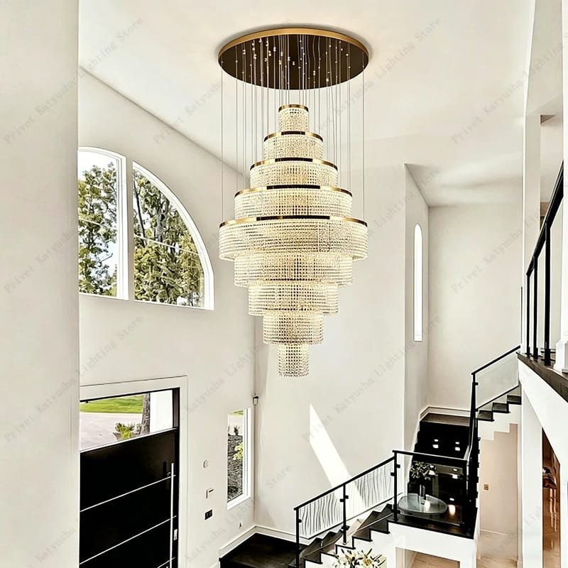 Crystal Chandelier Stair Pendant Lights Interior Lighting