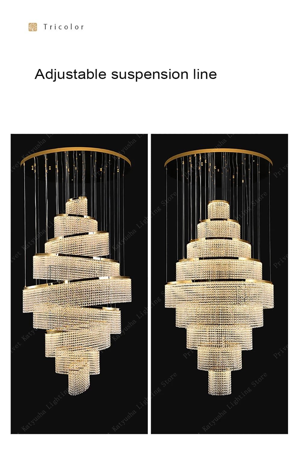 Crystal Chandelier Stair Pendant Lights Interior Lighting
