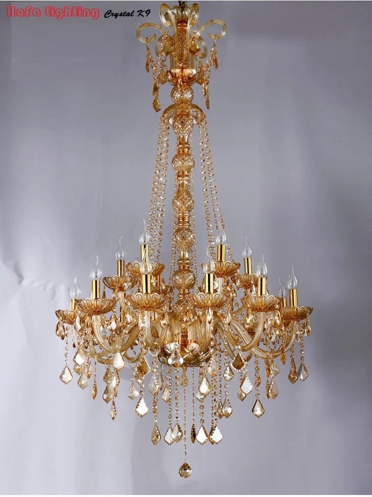 Long Stair Chandelier Crystal