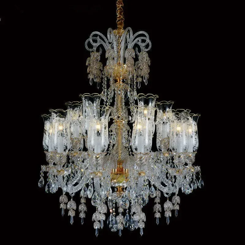 Vintage Crystal Lamp Modern Family Set Chandeliers Living Room Value