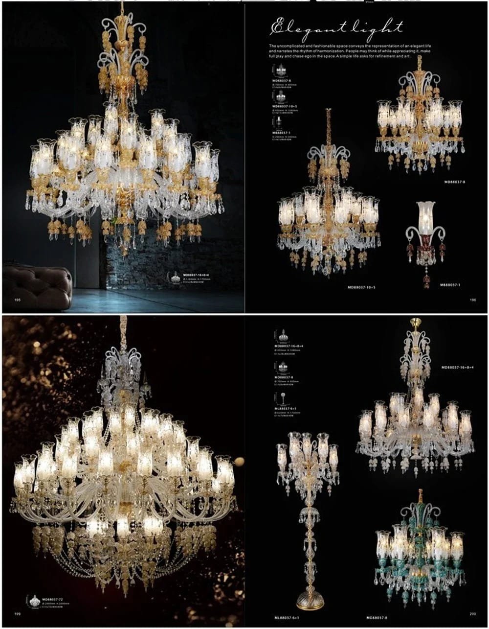 Vintage Crystal Lamp Modern Family Set Chandeliers Living Room Value